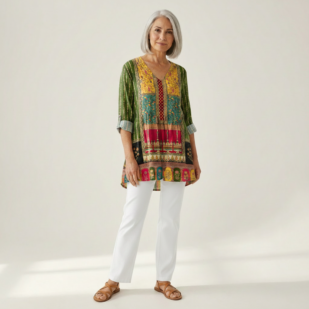 Nyla | Lange blouse met print
