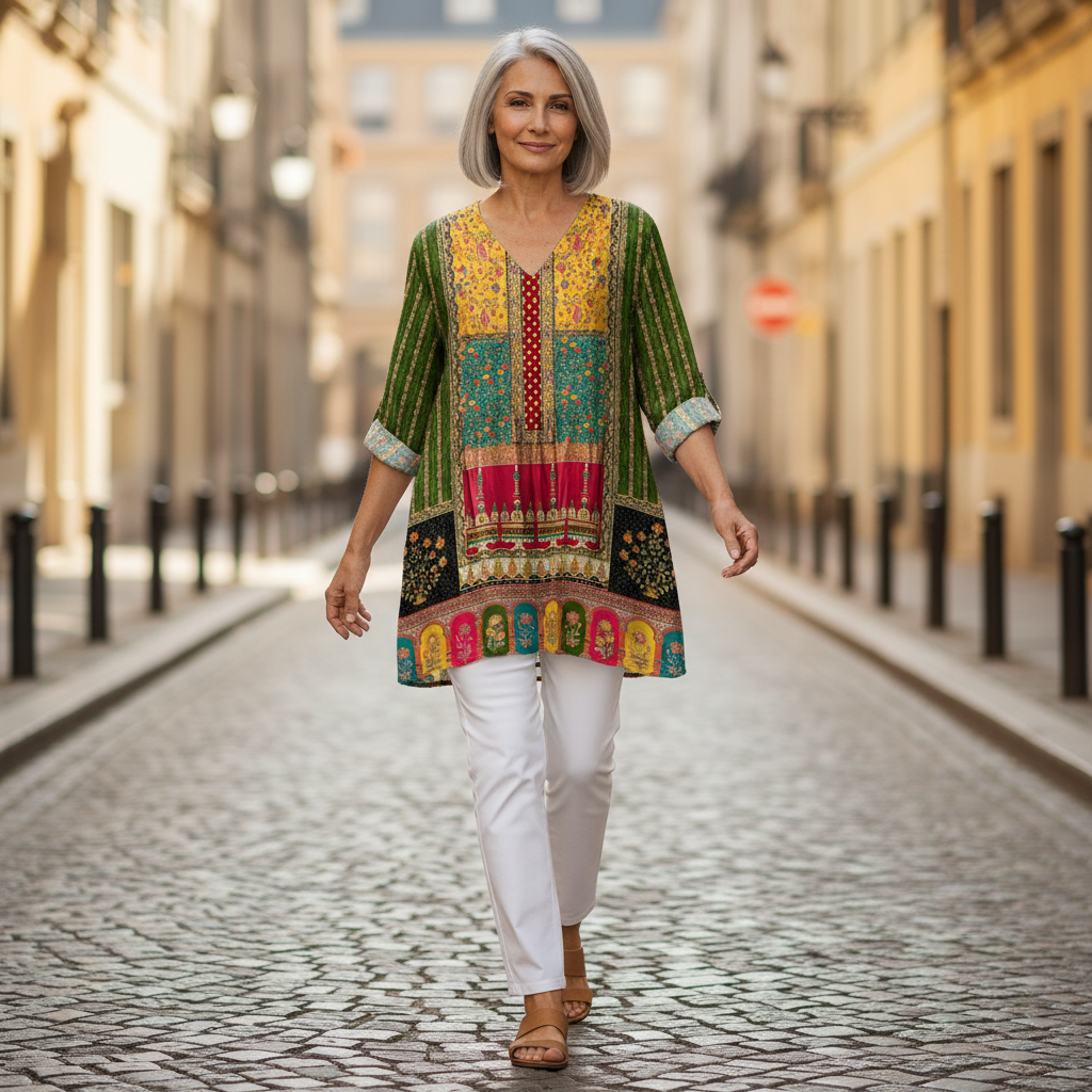 Nyla | Lange blouse met print