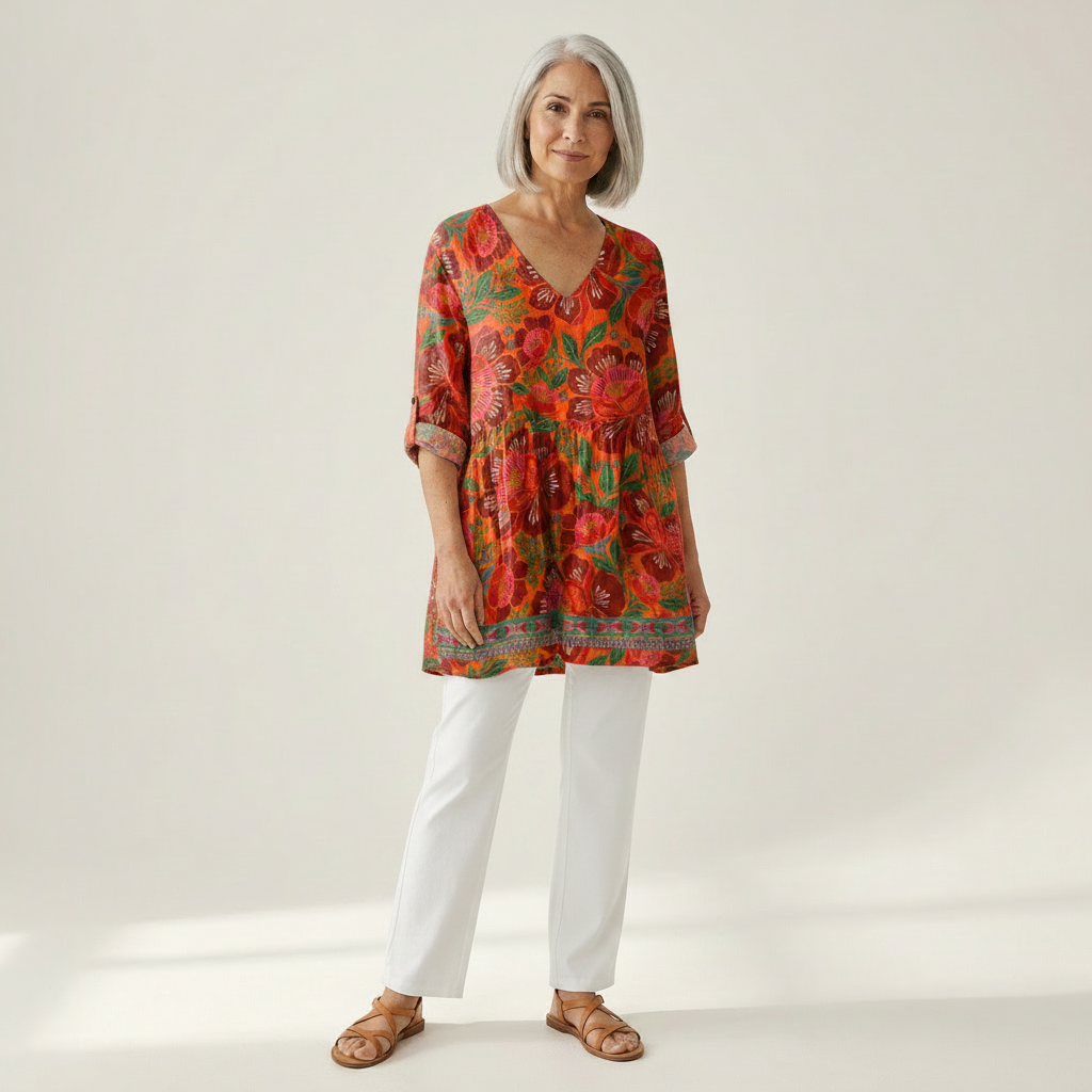 Kaia | Lange blouse met print