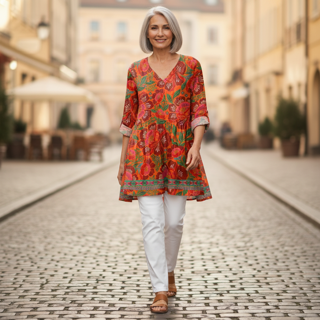 Kaia | Lange blouse met print