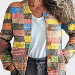 Mossfield – Gebreid vest met veelkleurige ruit