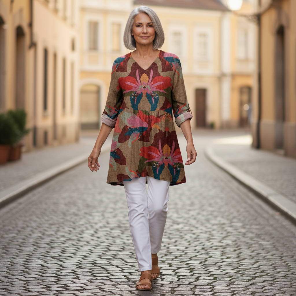 Alina | Lange blouse met print