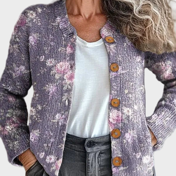 Cloverly – Gebloemd vest met knopen aan de voorkant