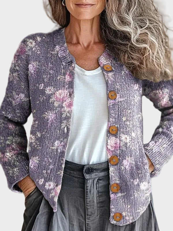 Cloverly – Gebloemd vest met knopen aan de voorkant