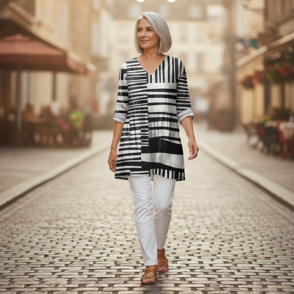 Quinn | Lange blouse met print