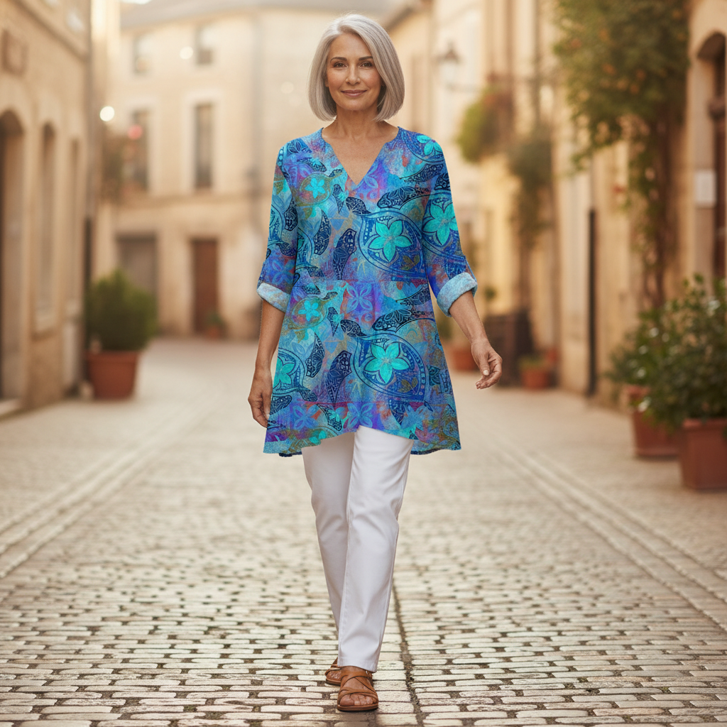 Riley | Lange blouse met print