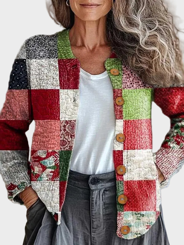 Sylvette – Gebreid vest met ruitpatroon