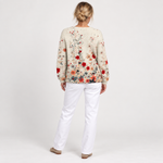 Sabrina - Crèmekleurig vest met bloemen - achterkant