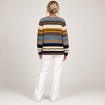 Ulrike - Vest met strepen in blauw & mosterdgeel - achterkant