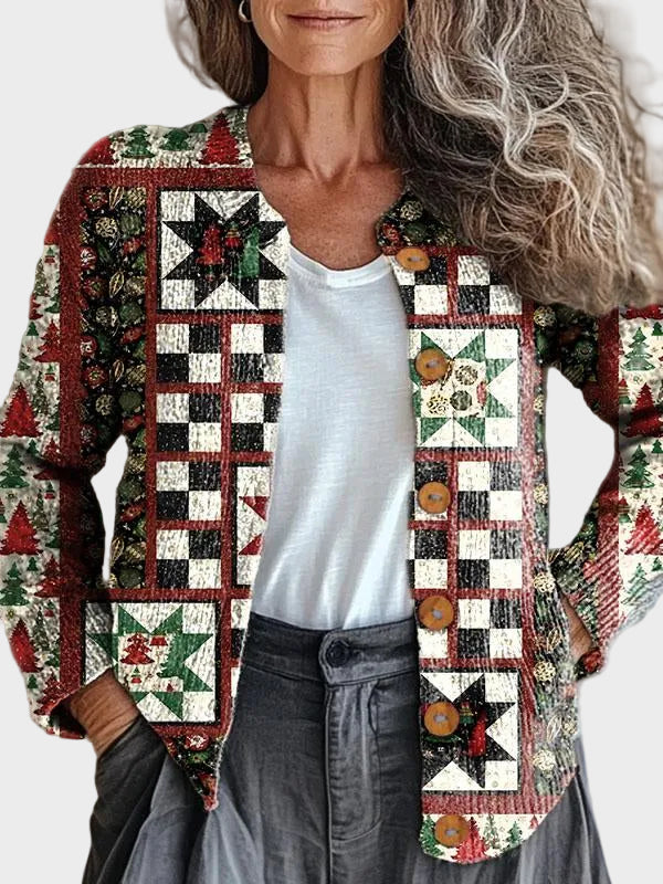 Everlyn – Feestelijke patchworktrui