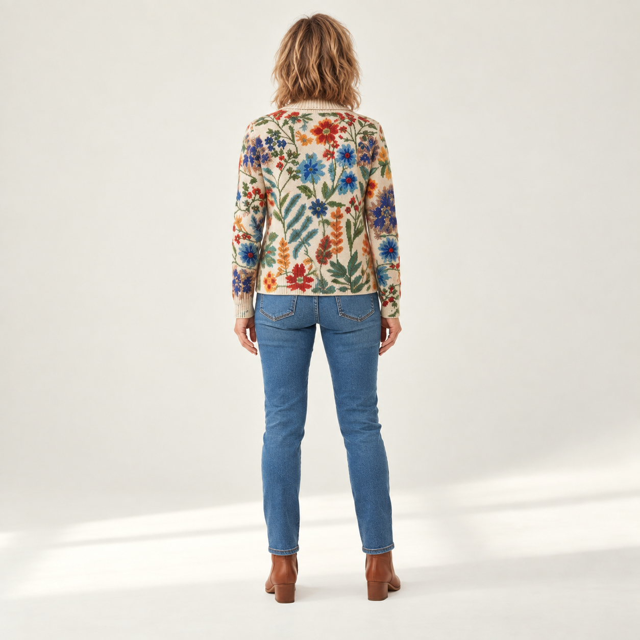 Birgit vest met model - achteraanzicht