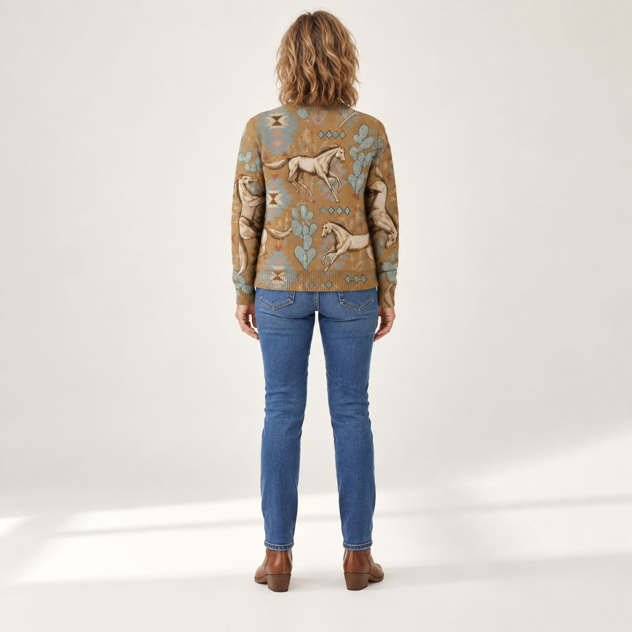 Brigitte vest met model - achteraanzicht