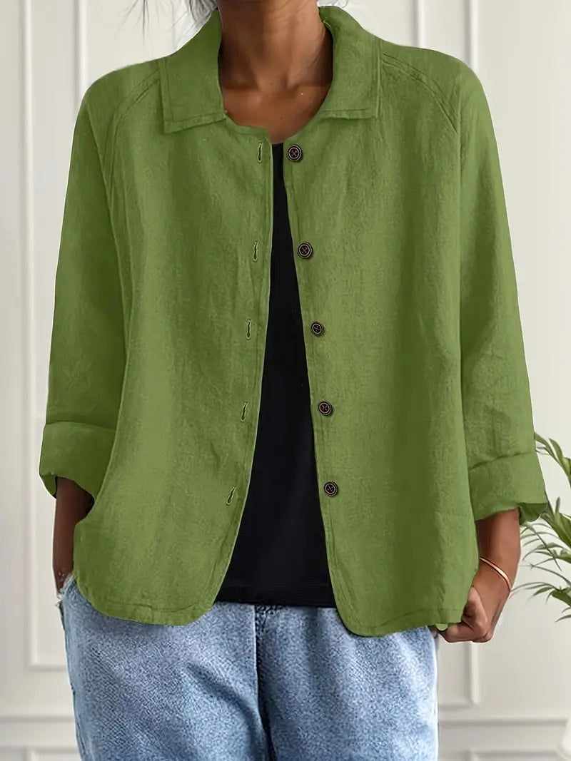 Enid – Relaxed blouse met kraag
