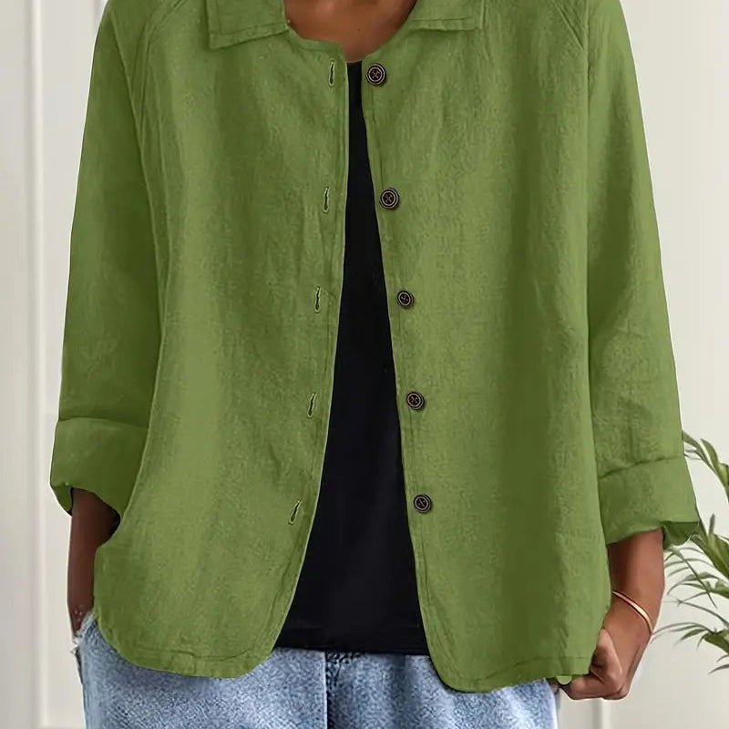 Enid – Relaxed blouse met kraag