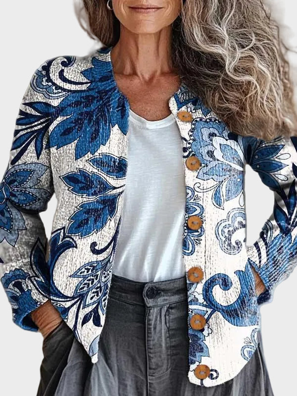 Loricel – Gebreid vest met bloemenpatroon