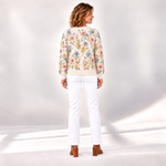 Greta - Vest met delicaat aquarel bloemenpatroon - achterkant