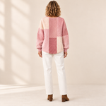 Hannelore - Roze vest met ruitpatroon - achterkant