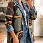 Stella – Vintage denimjas met abstracte print