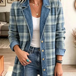 Leah – Denimjas met retro kunstprint