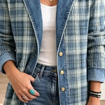 Leah – Denimjas met retro kunstprint