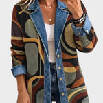 Stella – Vintage denimjas met abstracte print