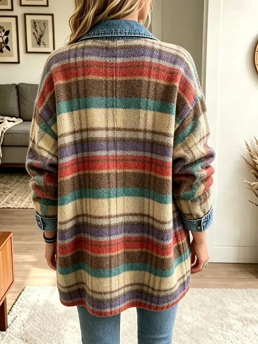 Sarah – Vintage denimjas met patchwork