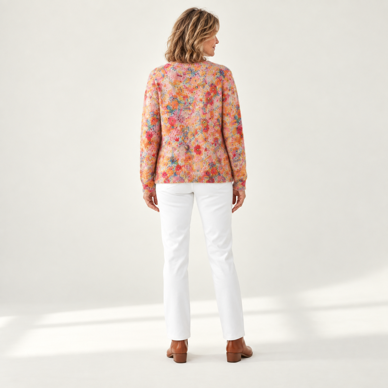 Helena - Vest met kleurrijk bloemenpatroon - achterkant