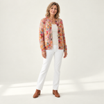 Helena - Vest met kleurrijk bloemenpatroon - voorkant