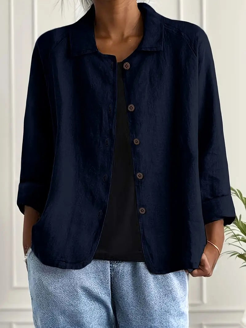 Constance – Relaxed blouse met knopen aan de voorkant