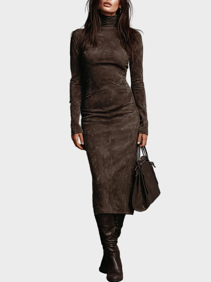 Marjan - Midi-jurk met lange mouwen