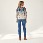 Martina - Vest met pauwenveermotief - achterkant