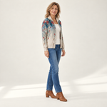 Martina - Vest met pauwenveermotief - zijkant