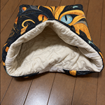 黒猫柄キルティングトートバッグを開いた内側