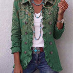 Annick - Boho jasje met ruches en paisleyprint