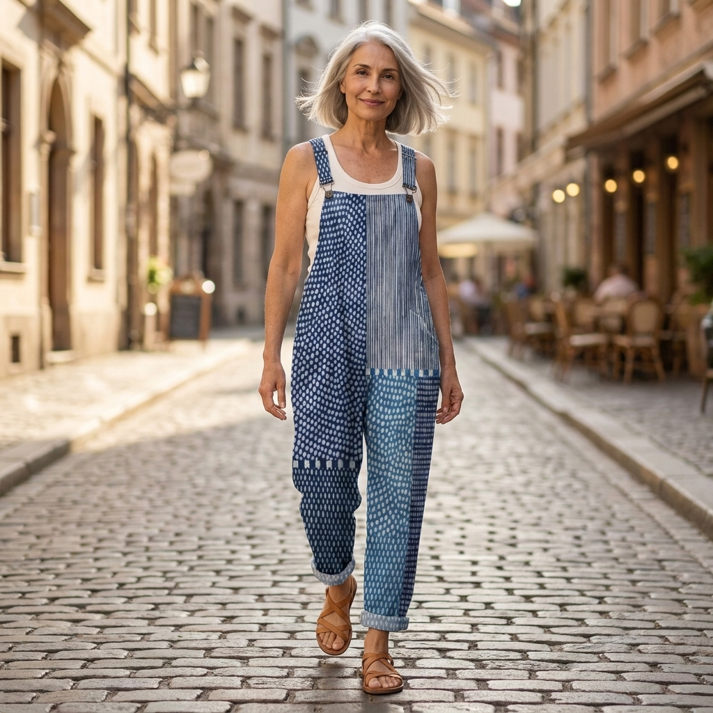 Anouk - Kleurrijke bedrukte tuinbroek