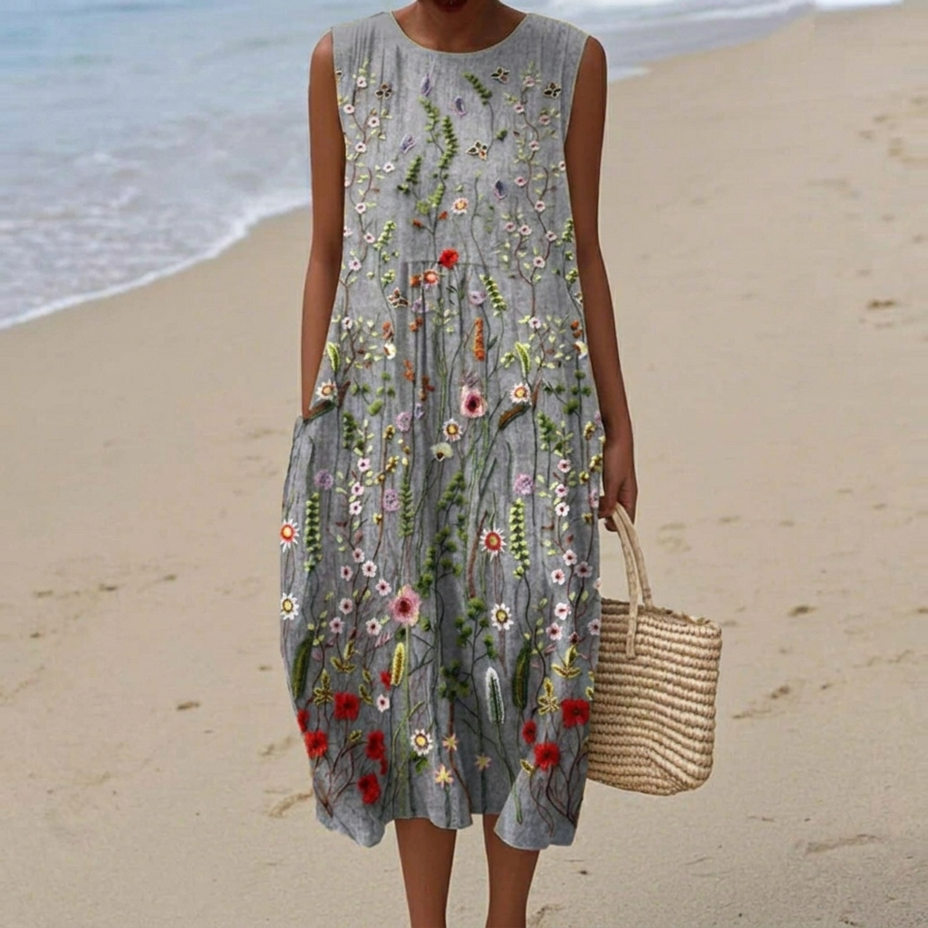 Aria - Mouwloze midi-jurk