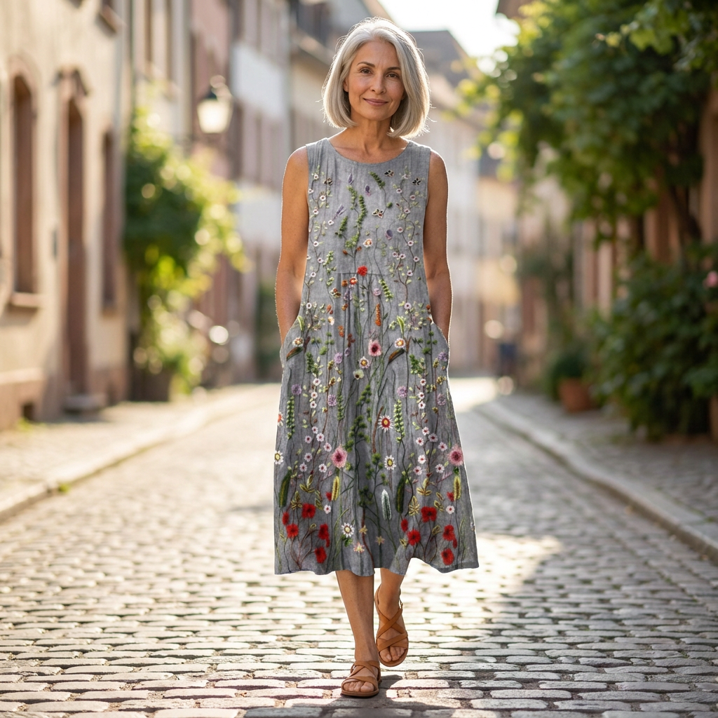 Aria - Mouwloze midi-jurk