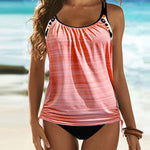 Augustus - Effen Tankini met Luipaardpatroon