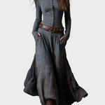 Berdien – Navy Suede-Effect Maxi Dress