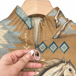 Brigitte - Gebreid vest met paarden- en cactusmotief