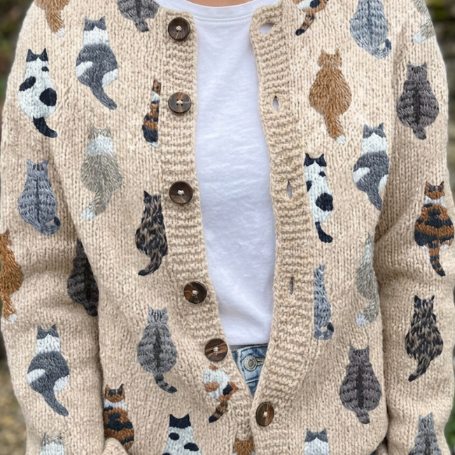 Charlotte - Vest met kattenpatroon