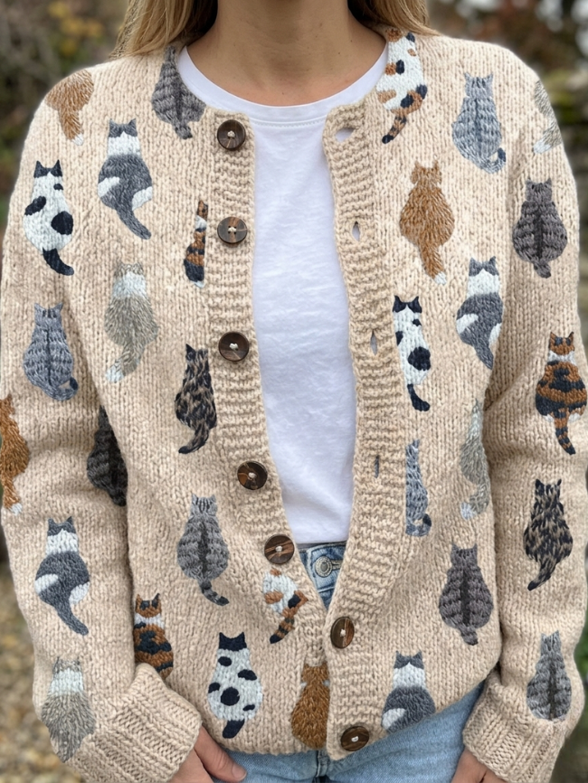 Charlotte - Vest met kattenpatroon