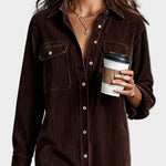Dieneke – Corduroy Midi Dress with Chest Pockets