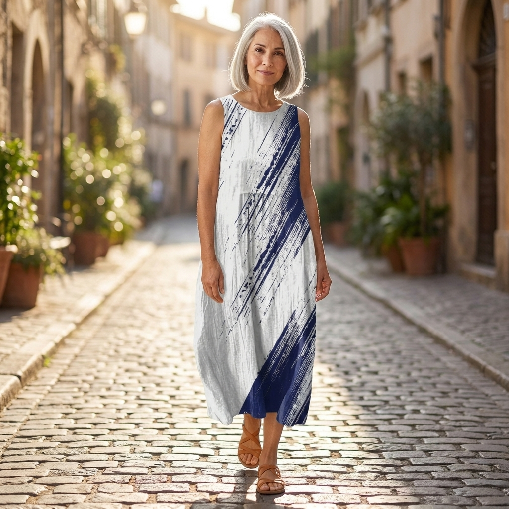 Elena - Mouwloze midi-jurk
