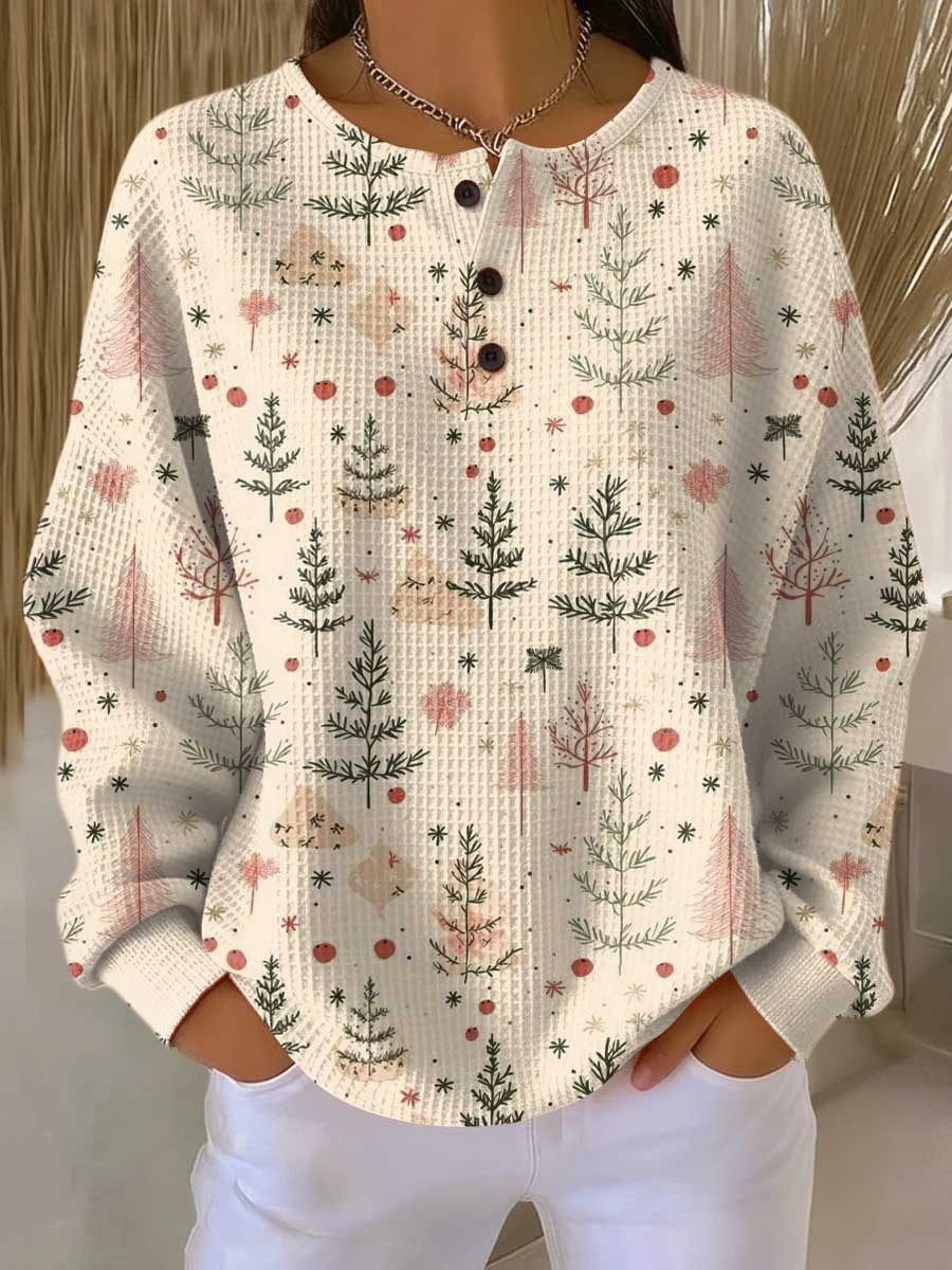 Elin - Trui in crème met kleine dennen