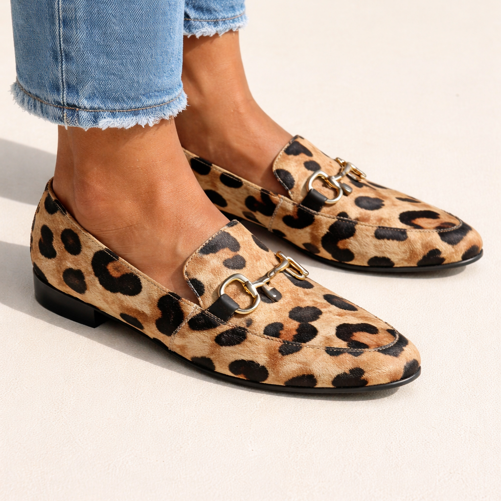 Eloise - Moderne platte schoenen met savanneprint