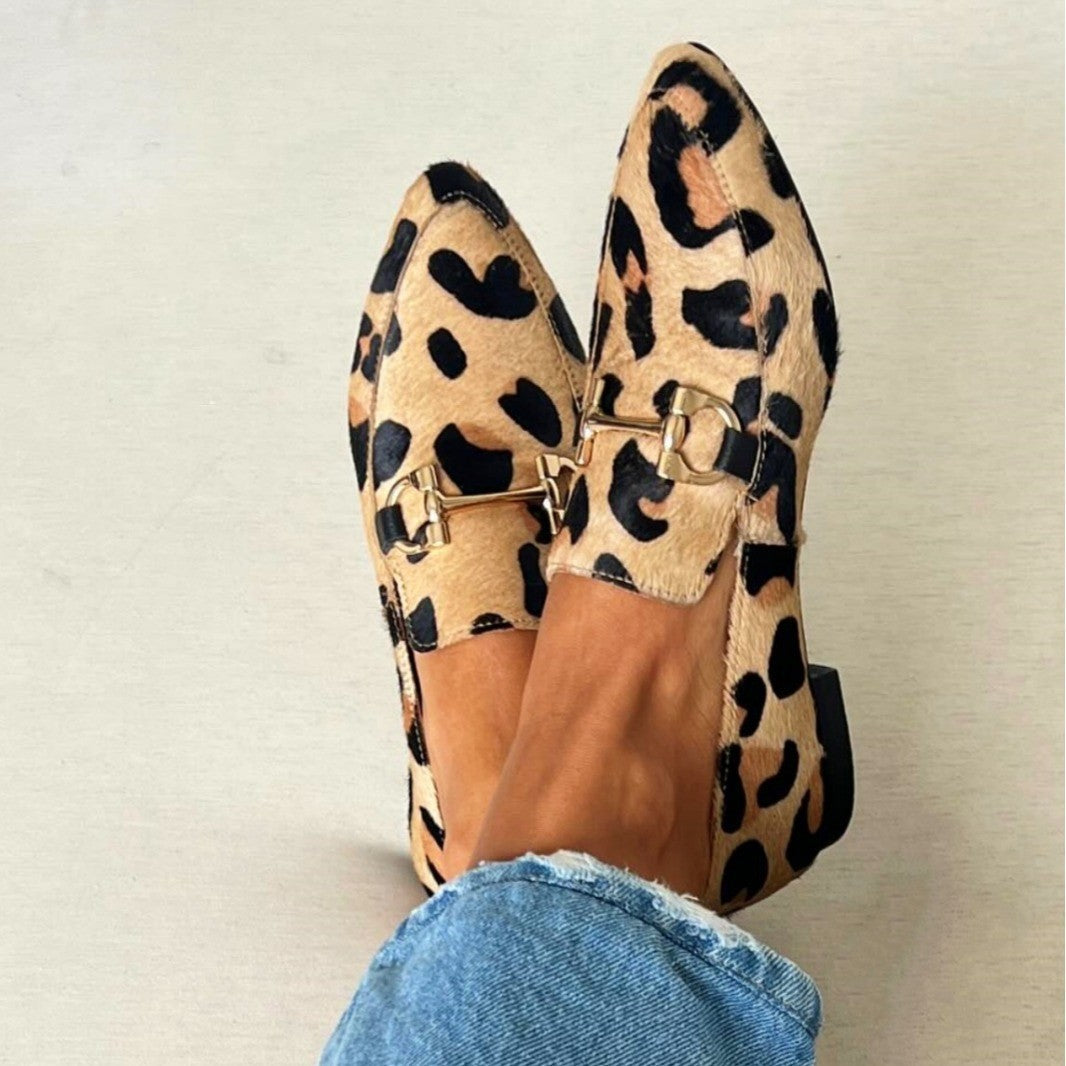 Eloise - Moderne platte schoenen met savanneprint