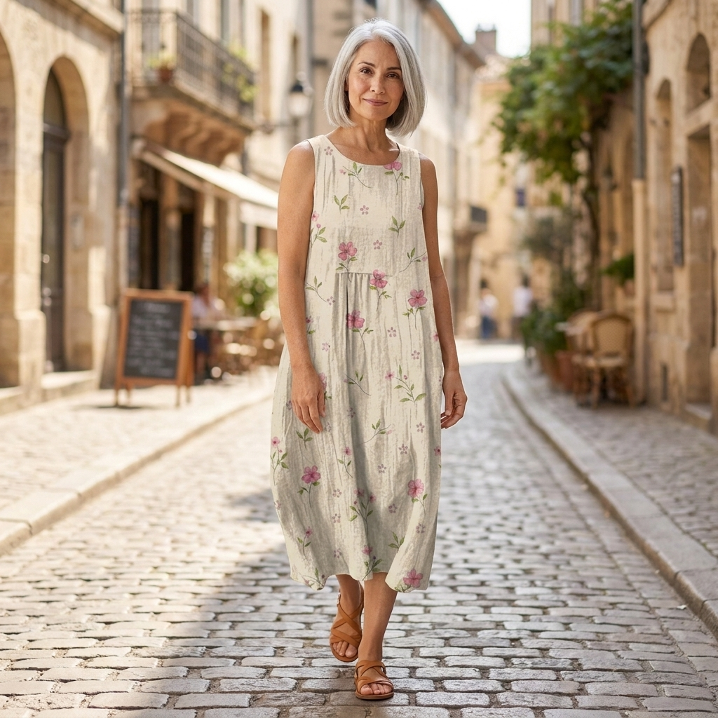 Esme - Mouwloze midi-jurk