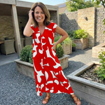 Evi - Jurk met print en V-hals