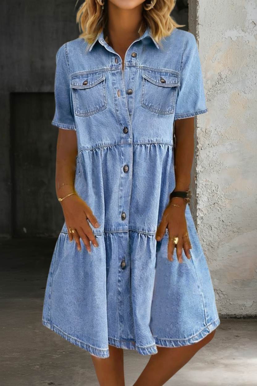 Femmy - Elegante casual denimjurk